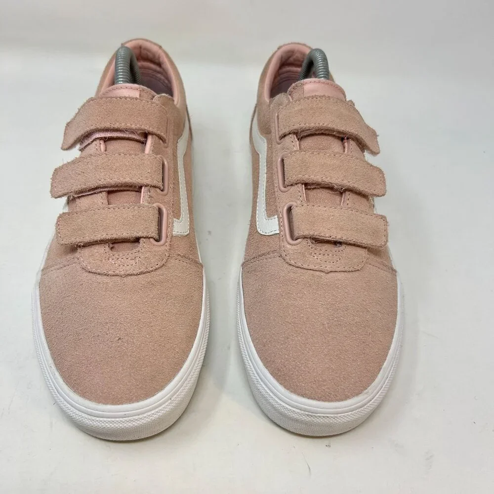 Vans Pink Suede Old Skool V Velcro Sneakers Womens 10 - Picture 5 of 10